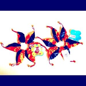 2 Halloween/Mardi Gras jester collars by pet shop S/M Black orange brass bells